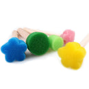 5Pcs/Set Children Diy Painting Sponge Brush Toys Wooden Handle Learning Tool  Dz
