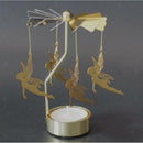 2x Fairy Rotating Candle Tea Light Holder Candlestick for Christmas Decor
