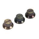 3pcs Guitar Bass Tone Volume Knob Bronze Color