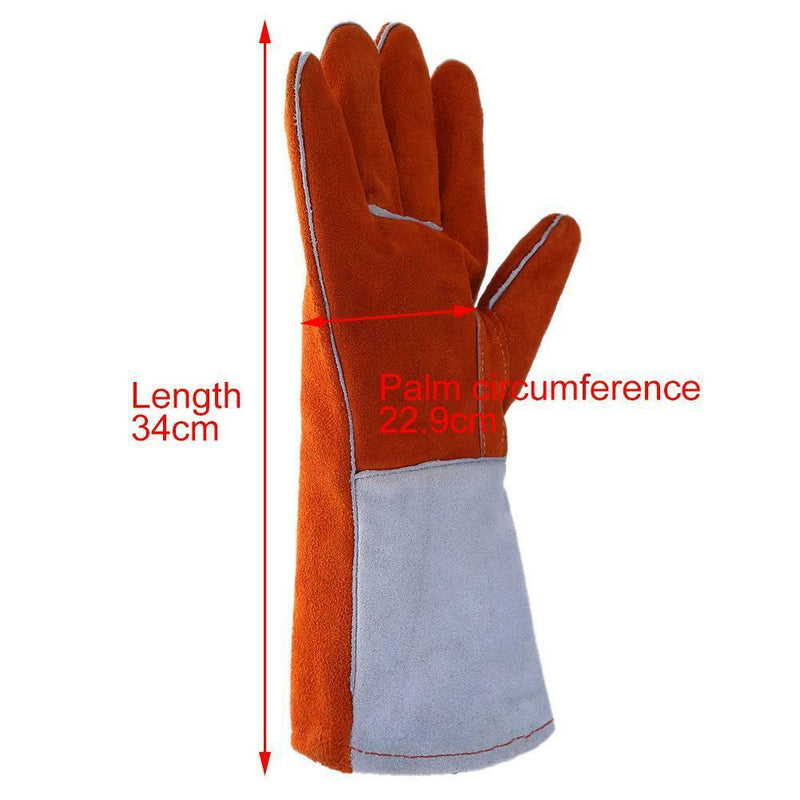 Welding Work Safety Gloves Cow Split Neck Leather Heat Resistant Gloves