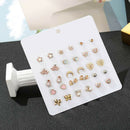 15 Pairs Multiple Womens Girl's Ear Stud Earrings Wedding Bridesmaid Jewelry