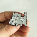 Lovely Cat Badge Cartoon Animal Lapel Enamel Brooch Jackets Jewelry Gift