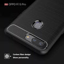 Soft TPU Bumper Case for OPPO A5s AX5s Carbon Fiber Brushed Cover Black A