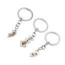 3Pcs New Love Heart Couple Key Chains Souvenirs for Best Friend Keyring, Si A7T4