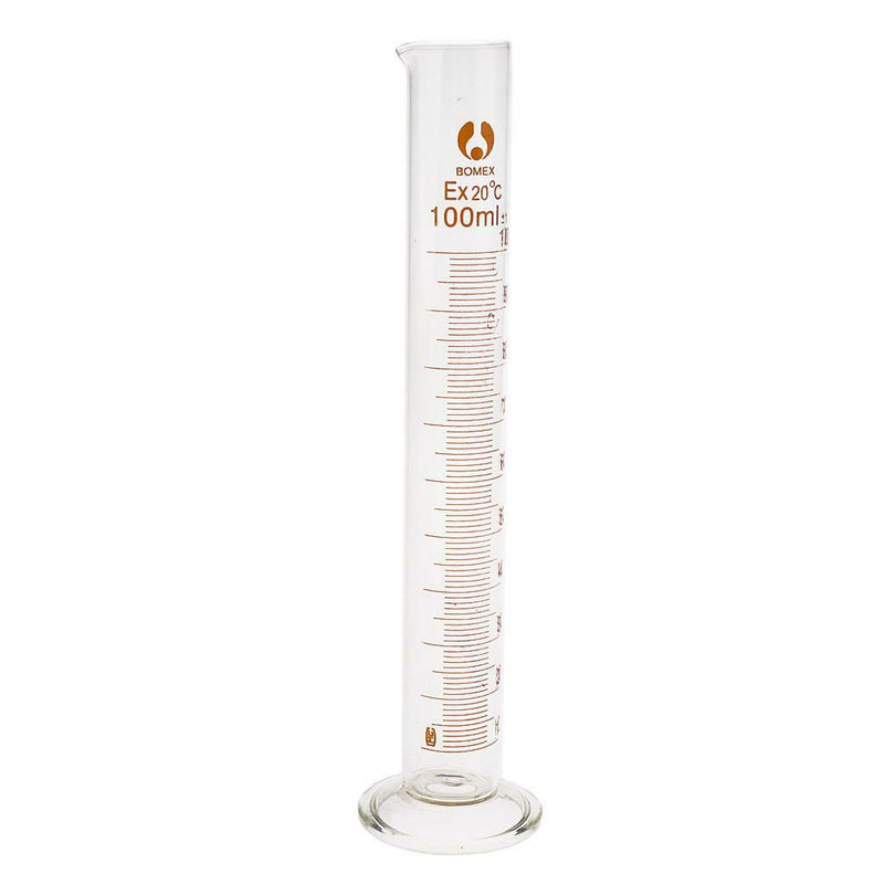 4x 100ml Glass Measuring Graduated Cylinder Beaker Cup Laboratory Liquid Tube
