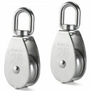2Pcs 25MM Single Pulley Block in 304 Stainless Steel M25 Pulley Roller Load