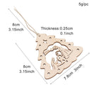 10-Pack Wood Hollow Christmas Tree Hanging Wedding Xmas Party Home Decor