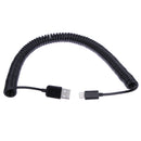 Spiral Coiled USB 2.0 A Male to Micro USB B 5Pin Adaptor Spring Cable  A
