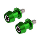 2pcs Motorbike CNC Swingarm Swing Arm Spools Sliders Stand Bobbins 8mm Green