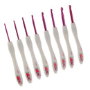 8 Plastic Flower Crochet Hook Aluminum Knitting Needle Weaving Craft 2.5-6mm