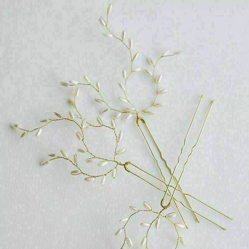 Wedding Party Hairpin Imitated Headdress Plait Hairclip Vine Accessories J1 K7V8