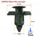 100x 7mm Push-Type Automotive Clips Rivet Retainer  Bumper Fasteners