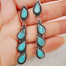 1 Pair Water Drop Earrings Boho Women Dangle Turquoises Bohemian Jewelry G BX