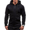 Men Fashion Hip Hop Pocket Zip Up Hooded Sweatshirt Casual Solid Long Sleev R5I6