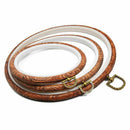Embroidery Hoops Cross Stitch Hoop Ring Imitated Wood Circle Set Display Fr W5J9