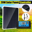 12V 20W USB Solar Panel with Car Charger Crocodile Clip 30A USB Solar Charg