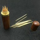 New Wood Wooden Toothpick Holder Case Box Needle Capsule Crafts Travel Home