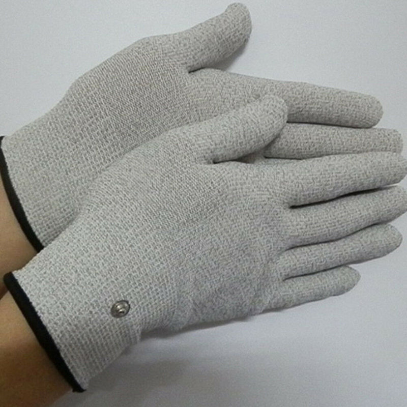2pcs Conductive electrotherapy massage electrode gloves use for tens machin`US