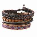 Man European Hot Retro Multilevel Cowhide Handmade Woven Bracelet