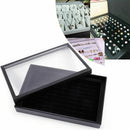Display ring earring jewelry 29x19x4cm 100 slots cover showcase