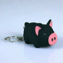 Cute Pig Keyring Keychain LED Light Touching with Sound Car Bag Pendant Cha C4Y1