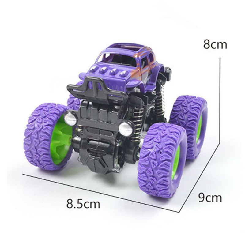 Mini Off-Road Vehicle Four-Wheel-Drive Plastic Kids Toys Stunt Car (Purple)