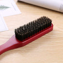 Wood Handle Hair Brush Hard Boar Bristle Hairdressing Beard Comb (Red) A