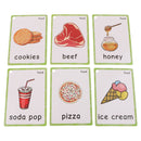 35Pcs Kids Durable Sight/Picture Word Flash Cards About Food for Ages