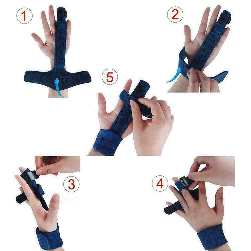 Finger Extension Splint Trigger Pain Relief Hand Orthotics Adjustable Brace C4V3