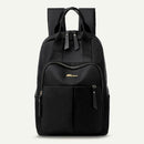 Women Casual Backpack Student Large Capacity Travel Zip Schoolbags (Black)