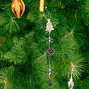 Wood Christmas Tree Star Pine Cone Ball Pendant Hanging Decor Ornament (C) A
