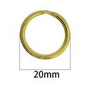 20Pcs Solid Brass Round Edged Keyring Keychain Split Ring Keys Chain Holder