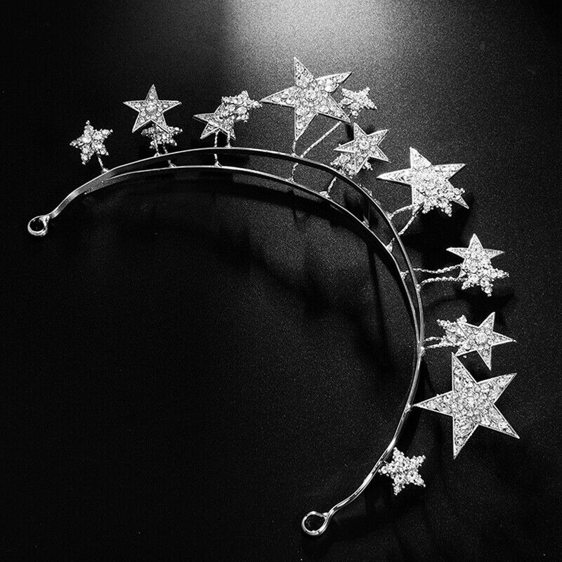 Star Bride Crown Headband Wedding Hair Accessories Bridal Jewelry Wedding D S6T2