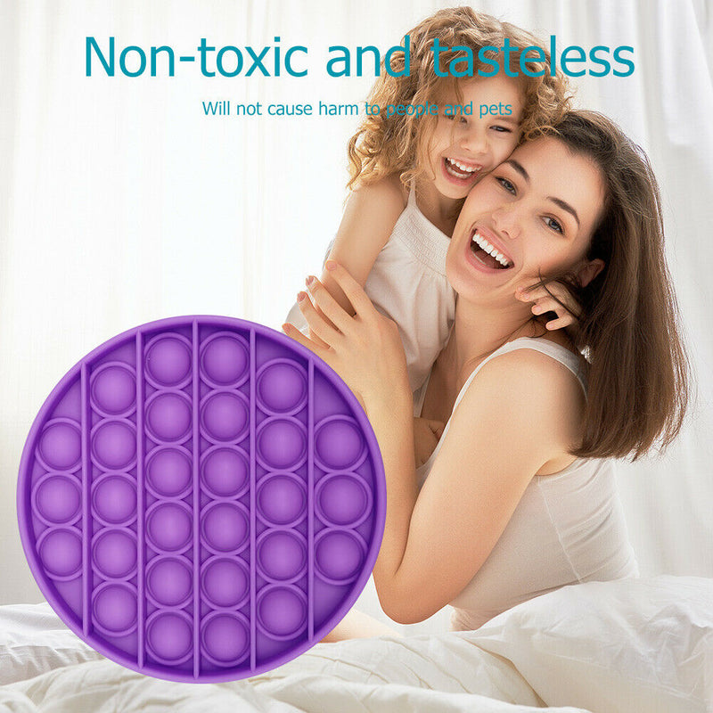 Push Bubble Fidget Sensory Toys Relief Stress Soft Squeeze Toys (Purple)