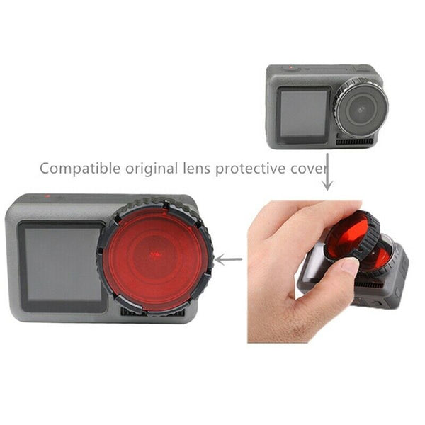 Sport Camera Red Diving Filter Uv Lens Protective Cover for Dji Osmo Action S3J8