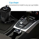 Cup Car Phone Charger 2 USB Bluetooth Handsfree MP3 FM Transmitter Receiver