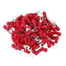 100 Pcs 4mm Fork AWG 22-16 Pre Insulated Terminal Cable Lug