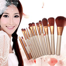 12pcs Makeup Cosmetic Brushes Set Powder Foundation Eyeshadow Lip Brush Tool