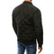 Men Long Sleeve Diamond Stand Collar Winter Padded Jacket (Black L) A