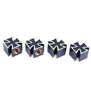 4pcs Universal Cross Style Car Bike Tire Wheel Valve Caps Covers (Black)
