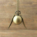 Steampunk Snitch Pocket Watch Necklace Quidditch Wing Clock U3Z9 Pendant Y2 X7K3