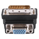 DVI-I 24+5 Pin Male to VGA 15 Pin Female 90 Degree Convertor Adapter Black