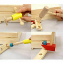 Wooden Tool Toys Pretend Play Tool box Accessories Set Educational Construc