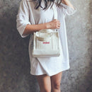 Korean Version Of The Embroidery Letter Canvas Shoulder Bag Handbag Simple