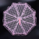 Bride Handmade Flower Girls Battenburg Lace Parasol Wedding Party Sun Umbre