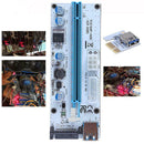PCI-E 1x to 16x Adapter Video Extender Card Mining Cable with 3 Power Ports