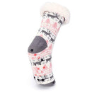 Winter Fleece Anti-slip Ankle Socks Women Men Elk Tree Print Floor Socks