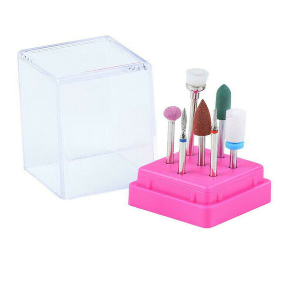 7pcs Manicure Ceramic Alloy Grinding Head Set for Nail Art Polish Pedicur OUK