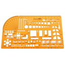 Plastic Yellow Measuring Templates for Building Furniture Drawings Rulers
