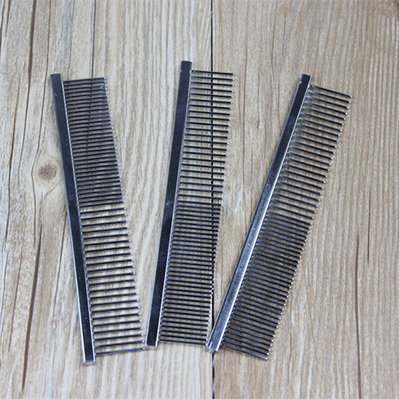16cm Dog Cat Pet Stainless Steel Double Row Teeth Brush Grooming Hair Comb Kit